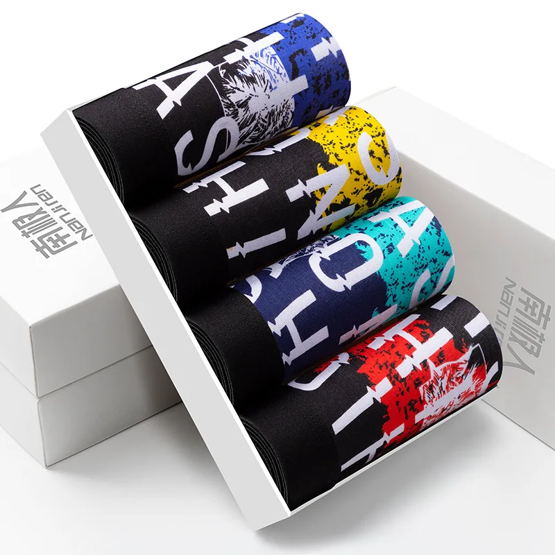 4pcs / Mens Underwear Shorts Boxer Shorts Mens Sexy Underwear High Quaity Men's Underwear Pure Cotton Breathabe Boxer Shorts