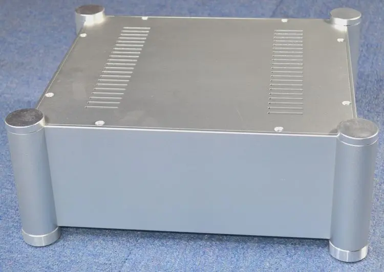 

D322 W352 H140 Silver Round Corner Aluminum Power Amplifier Case Tube Preamp Chassis DIY No Hole PSU Enclosure DAC Box Hi End