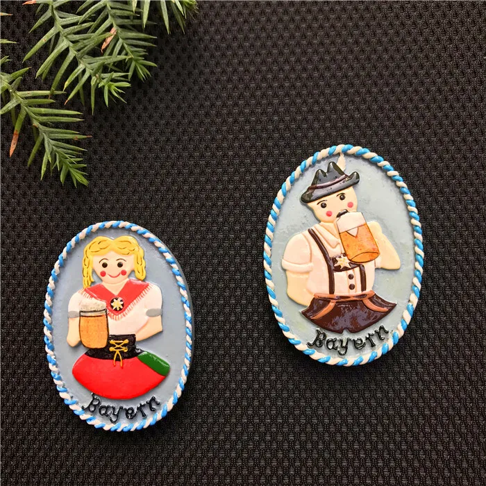 Наклейки на холодильник 3D европейские Мультяшные персонажи магнитные наклейки