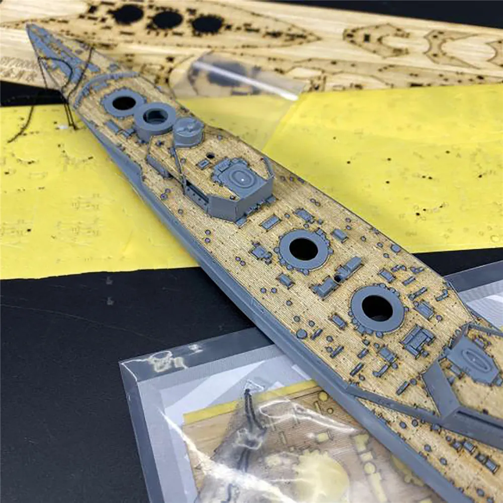 

Wooden Deck & Masking Sheet Anchor Chain Kit for Flyhawk FH1310S 1/700 HMS Agincourt Battleship Model Accessories