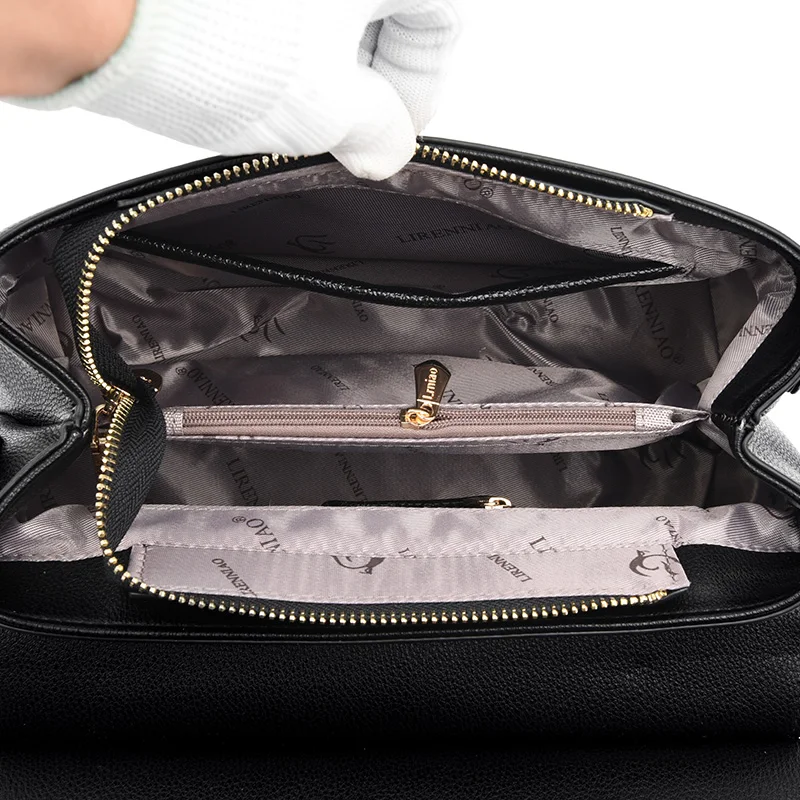 Large Capacity Luxury Handbags Women Bags Designer With Cover Solid Color Hot Sale Bag Female 2020 Black Women's Sac | Багаж и сумки