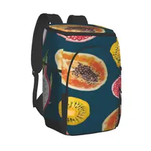 Large Cooler Bag Thermo Lunch Picnic Box Summer Fruits Slices Insulated Backpack Ice Pack Fresh Carrier Thermal Shoulder Bag