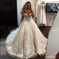 lorie luxury wedding dress off shoulder appliques lace a line boho princess white ivory bridal dress bohemian wedding gown 2021