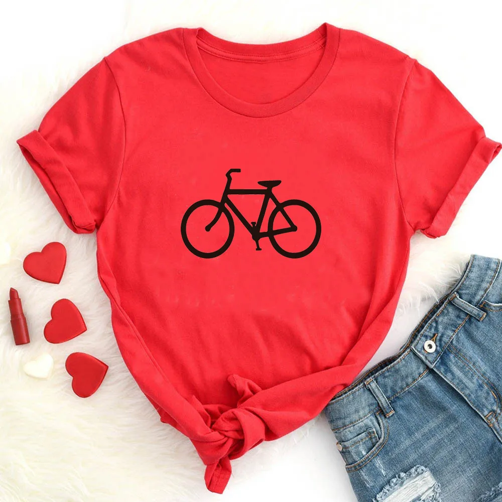 Футболка женская с принтом велосипеда смешная рубашка для девушек малышей детей