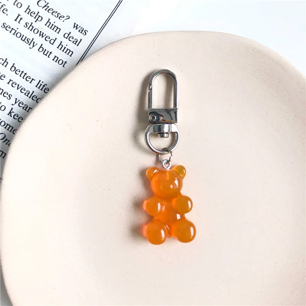 1 шт. милый резиновый медвежонок брелок для женщин карамельный цвет животные