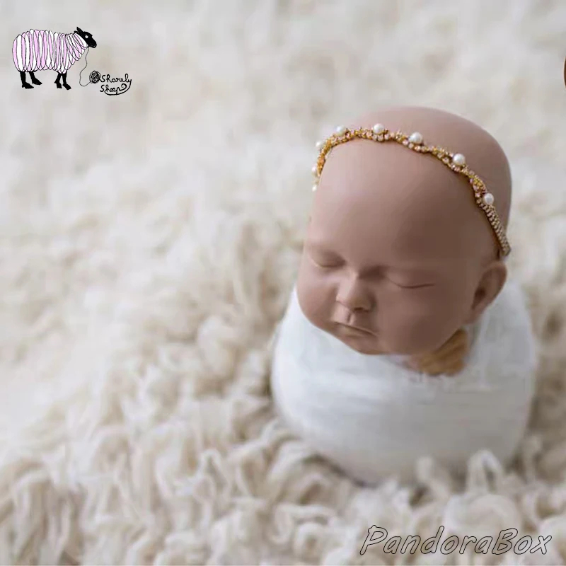 Повязка на голову принцессы с кристаллами для новорожденных реквизит фотосессии