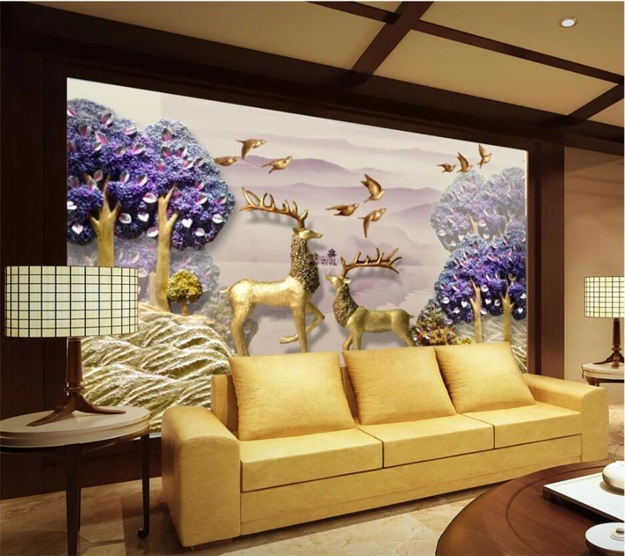 Beibehang пользовательские обои 3d Роспись Новая китайская рельефная фотография фон