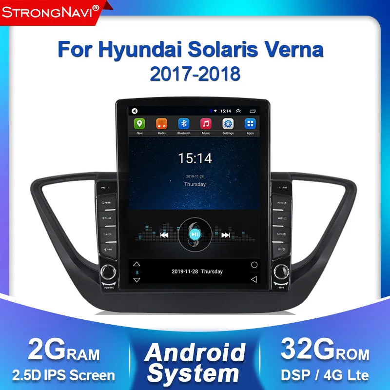2G + 32G 9 7 &quot2din Android автомобильный Радио плеер для Hyundai Solaris Verna 2017 2018 GPS навигация WIFI