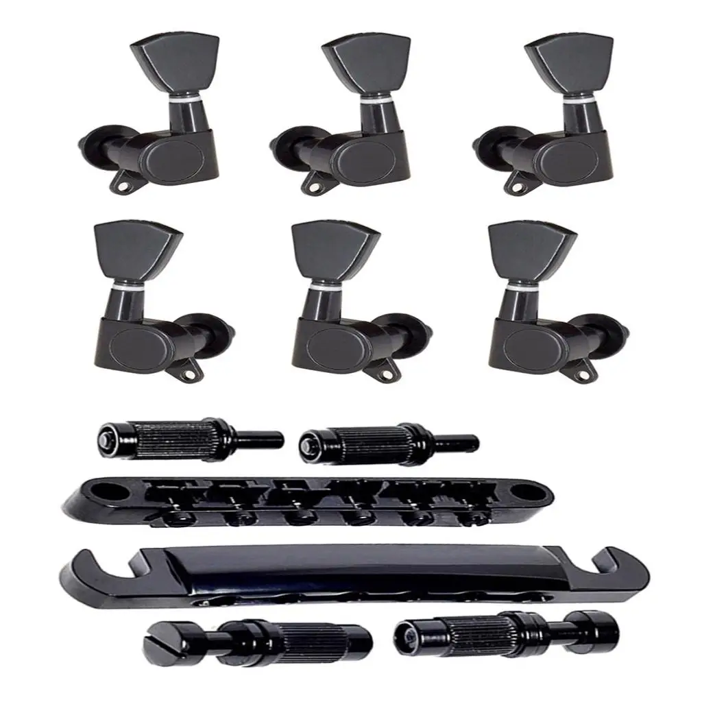 schwarz rollser sattel brücke saitenhalter 3l3r versiegelt getriebe tuning pegs keys für les paul e gitarre free global shipping