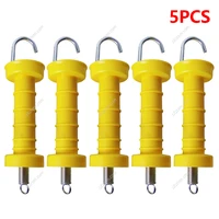 5 pcs yellow high quality electric fence gate handle insulated spring handles plastic door handle ranch fence accessories
