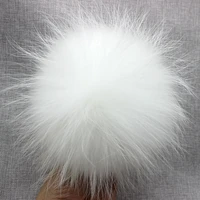 fluffy real raccoon fur pompoms with button 13 15cm diy fur white pom pom balls pink fur pompons for scarves hats accessories