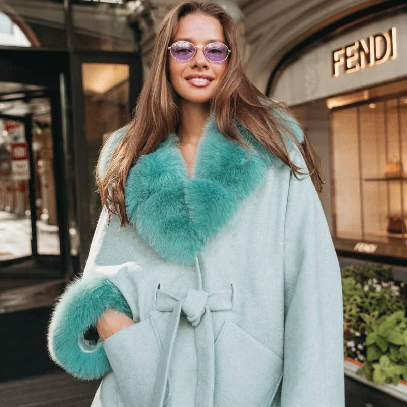 FURSARCAR 2021 Brand New Arrival Real Fox Fur Coat Natural Fur Jacket Top Fashion Female Slim Thick Warm Winter Luxury Overcoat enlarge