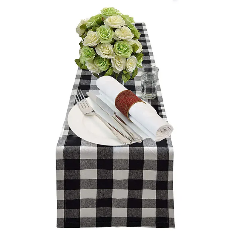 Хлопчатобумажная Рождественская скатерть Buffalo Plaid Настольная дорожка s