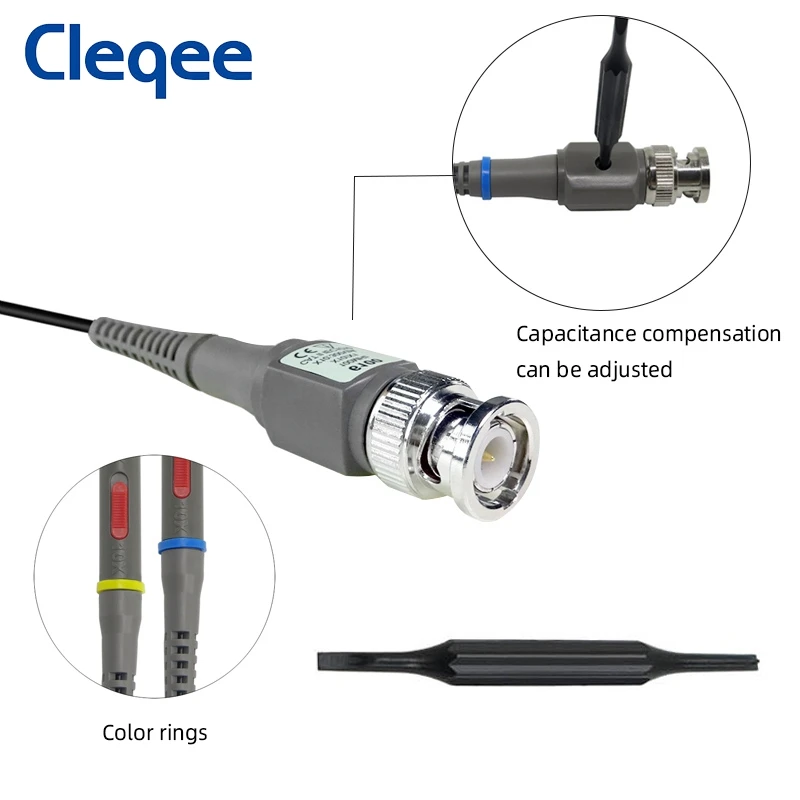 Осциллограф Cleqee P6100 2 шт. 100 МГц BNC DC-100MHz зажим типа крокодил тестовый зонд для Tektronix