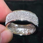Роскошные Блестящие Обручальные кольца с инкрустацией из камня Visisap для женщин, обручальное кольцо, подарки, ювелирные изделия размеров от 6 до 12 H072