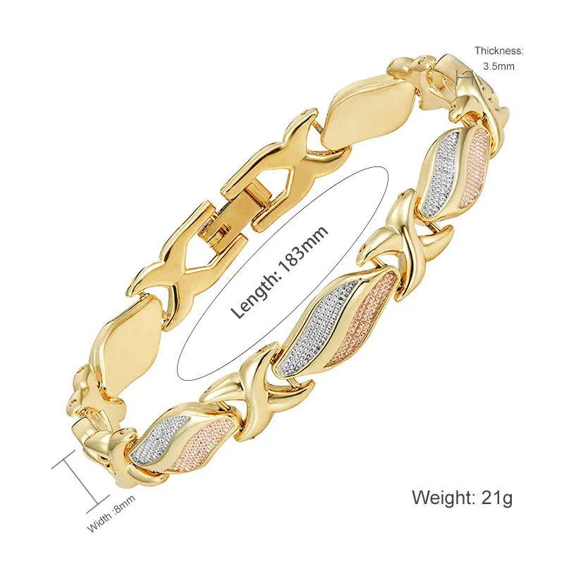 Эскалус Модные женские милые магнитные браслеты для женщин 3 тона цвет Золото Био