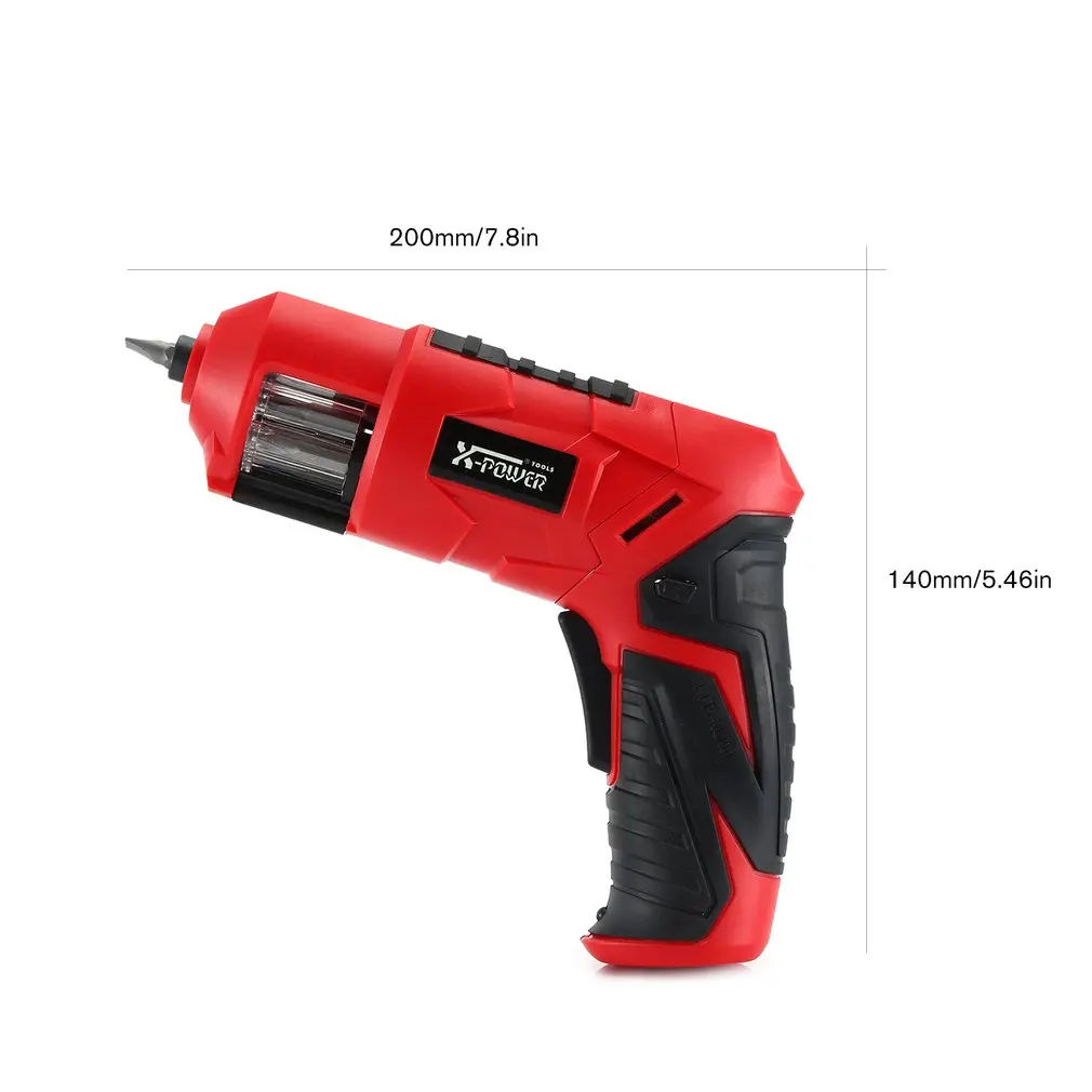 X-power 6V Cordless Electric Screwdriver Bits kit with LED Lighting Wireless Screw Power Driver Drill Power Tools