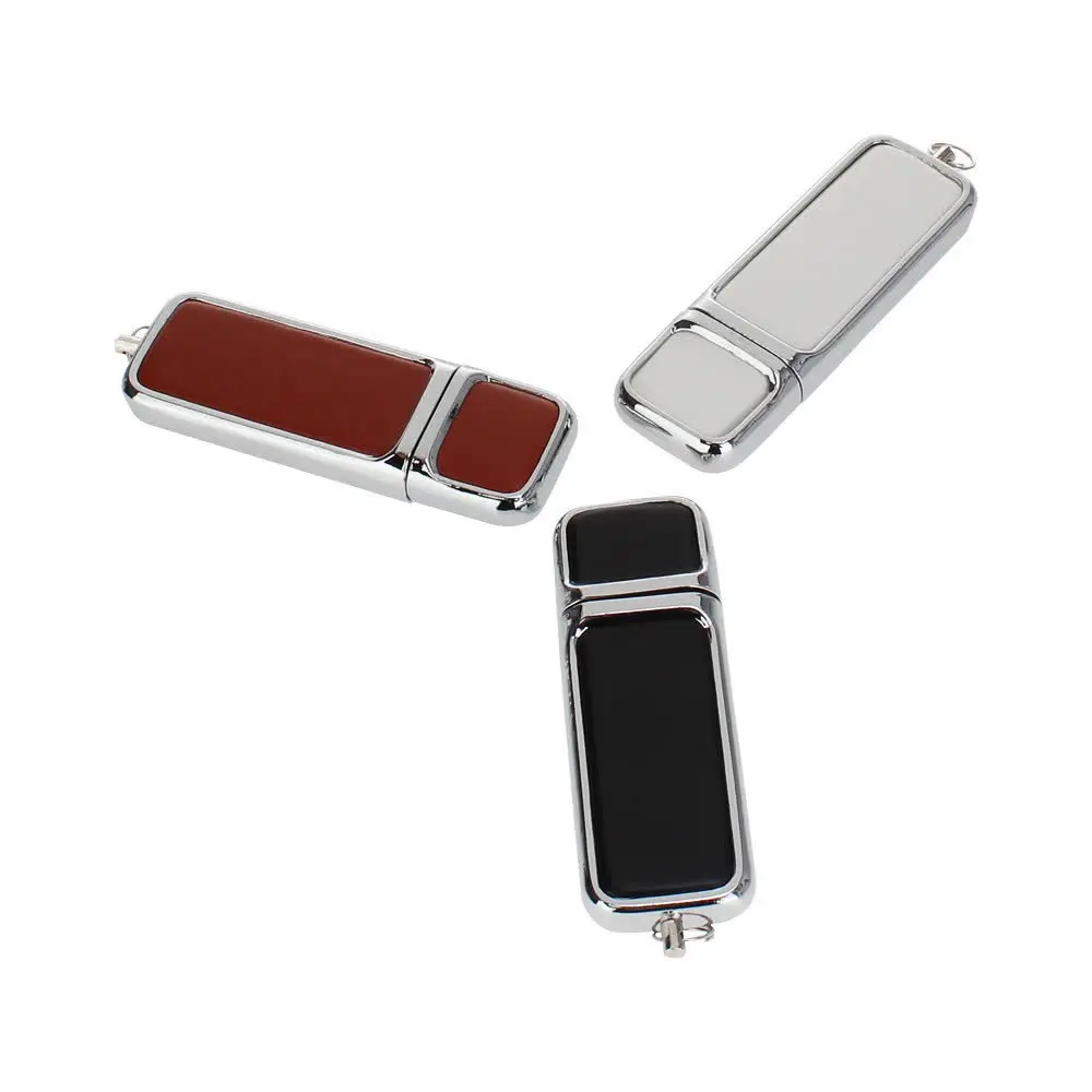 Водонепроницаемый usb 2,0 металлический кожаный usb флеш-накопитель 4 ГБ 8 ГБ кольцо для ключей 16 ГБ 32 ГБ 64 ГБ подарочная ручка-накопитель 128 ГБ Флешка бесплатный логотип на заказ