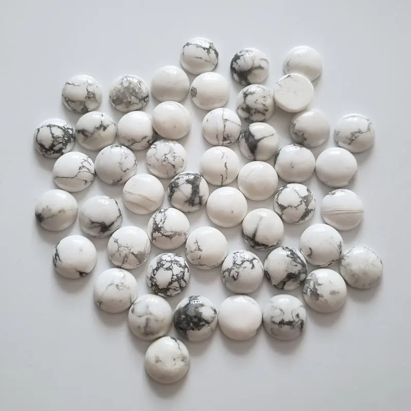 

2020 модные качественные круглые кабошоны из белого натурального камня для бижутерии «сделай сам» аксессуары 14 мм оптовая продажа 50 шт./лот