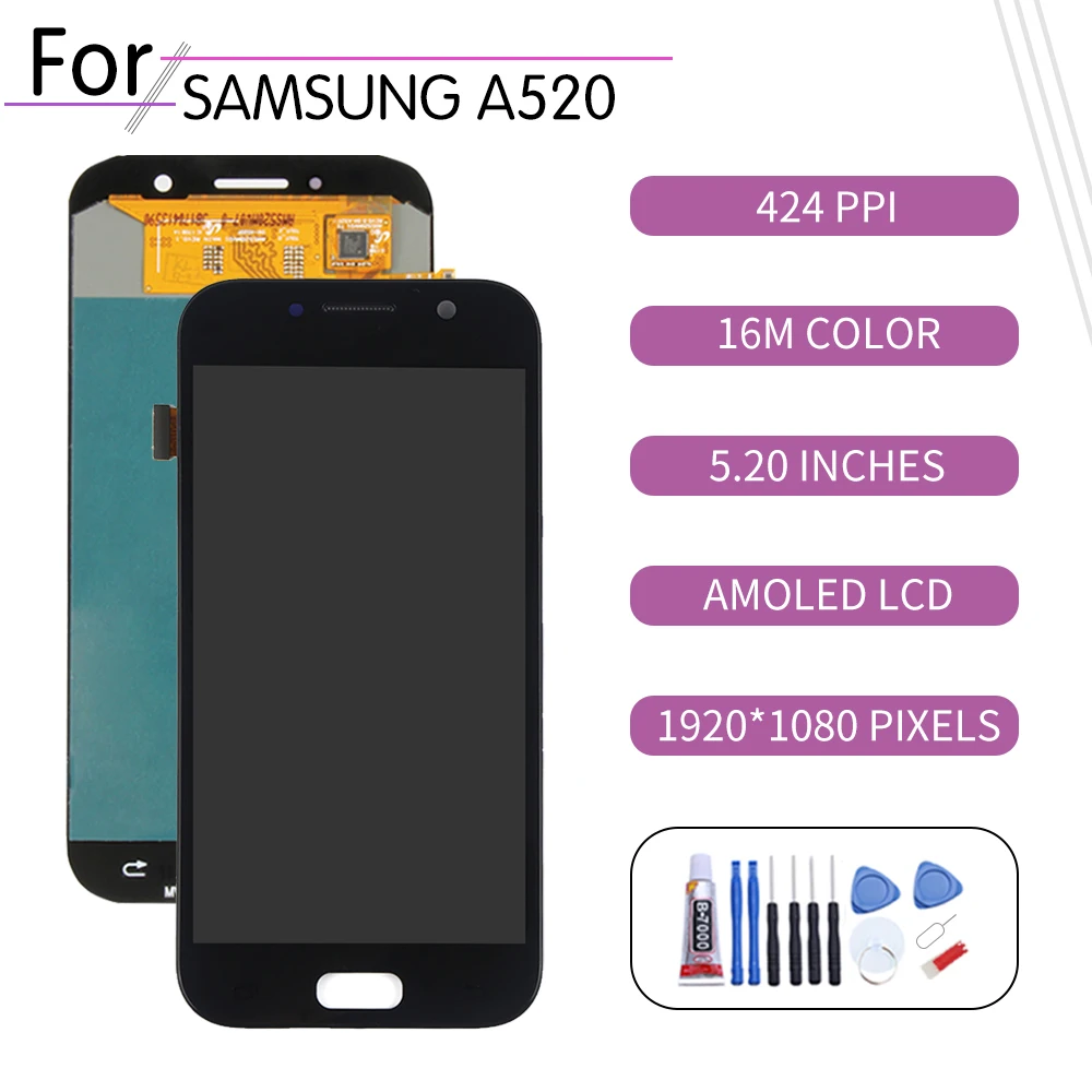 Оригинальный сенсорный ЖК экран для SAMSUNG Galaxy A5 2017 A520 дигитайзер в сборе Samsung