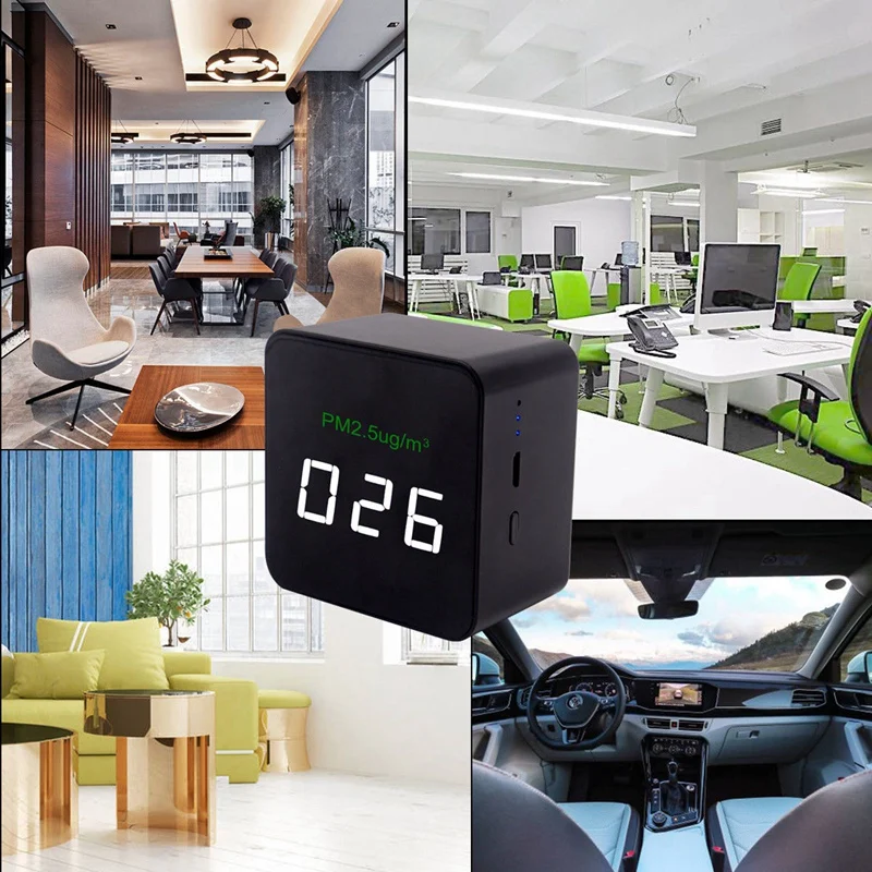 

Mini Pm2.5 Detector Air Quality Tester Monitor Meter Rechargeable Air Detector