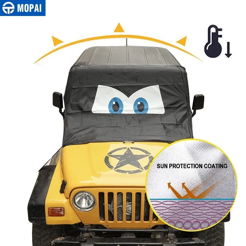 Солнцезащитный козырек для лобового стекла автомобиля MOPAI Jeep Wrangler 1997 2018 защита от