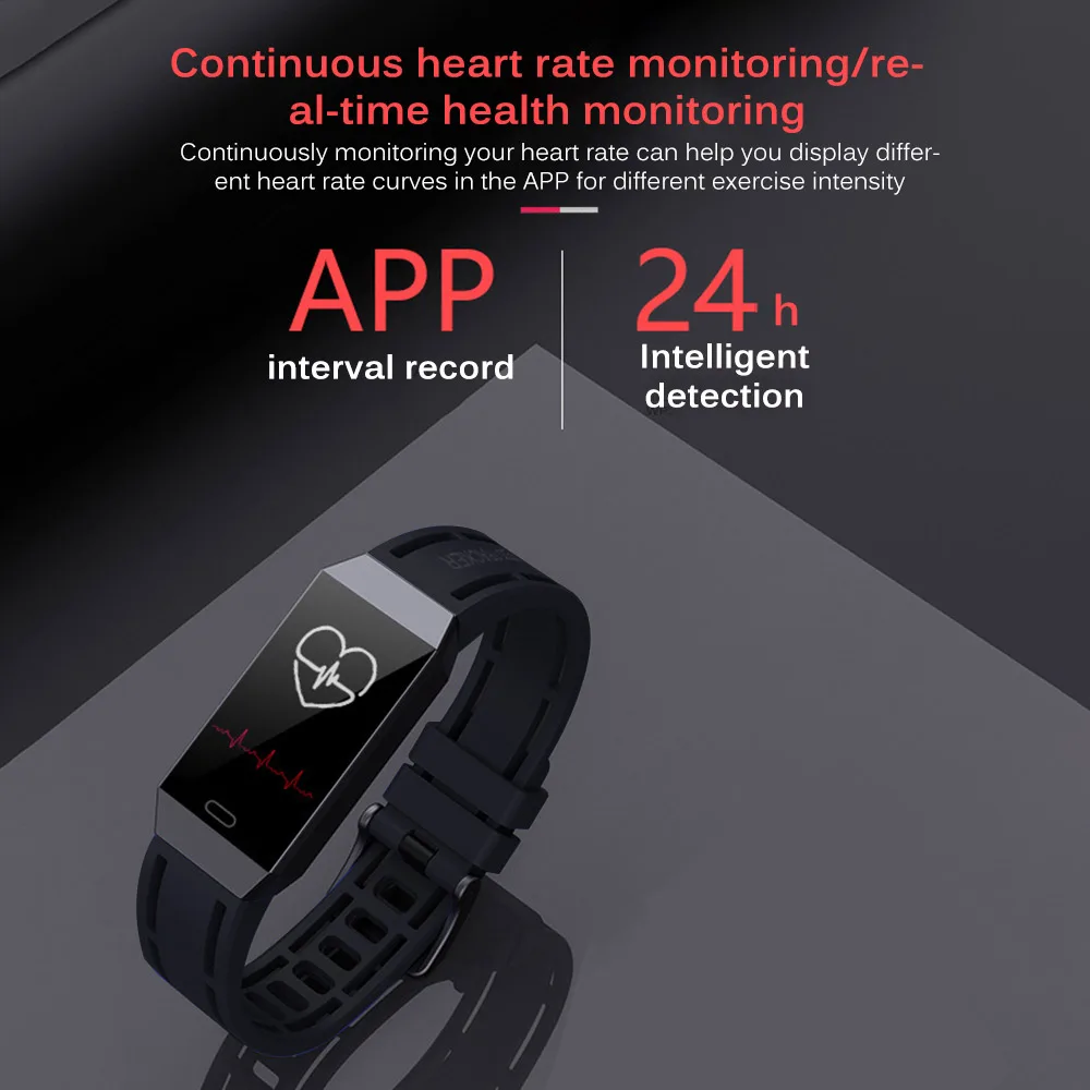 

Intelligent Waterproof Sleep Heart Rate Monitoring Sports Bracelet Fitness Tracker Black For Men Women Waterproof Smart Band