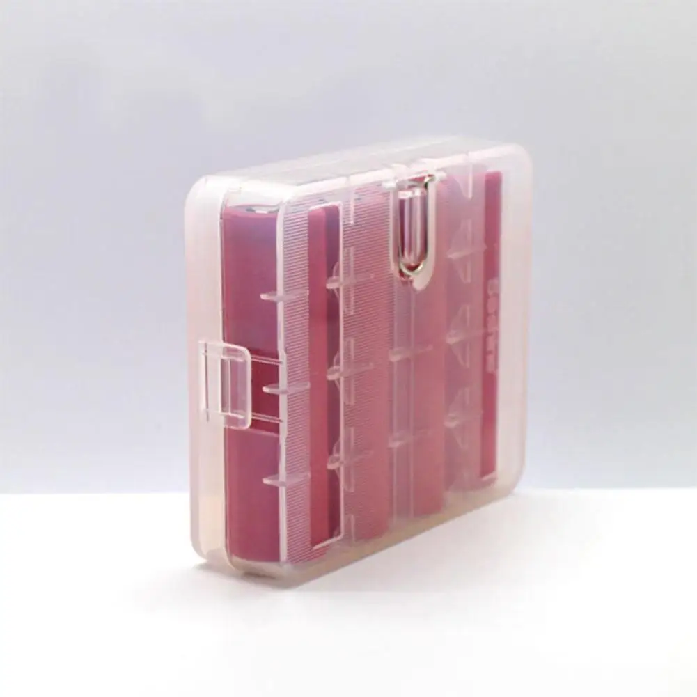 

4-Cell Battery Case Cover Holder Storage Box with Hook for 18650 Batteries