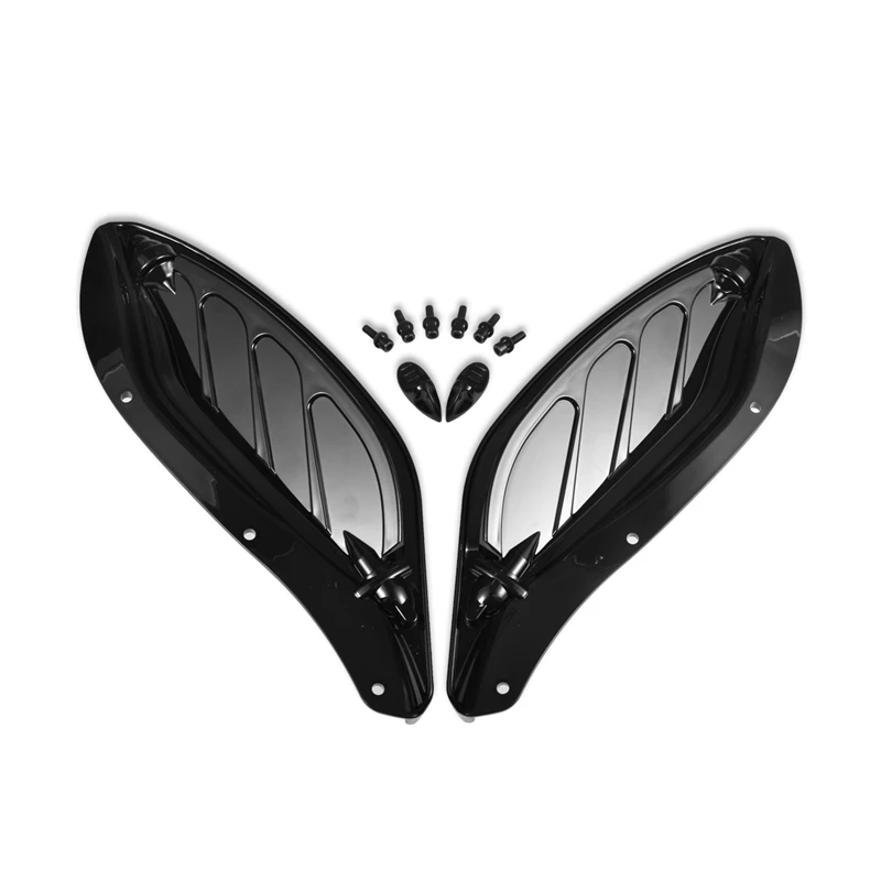 

New Motorbike Adjustable Side Wing Windshield Air Deflector Fairing for Harley Glide 96-13 Electra Street Black / Grey