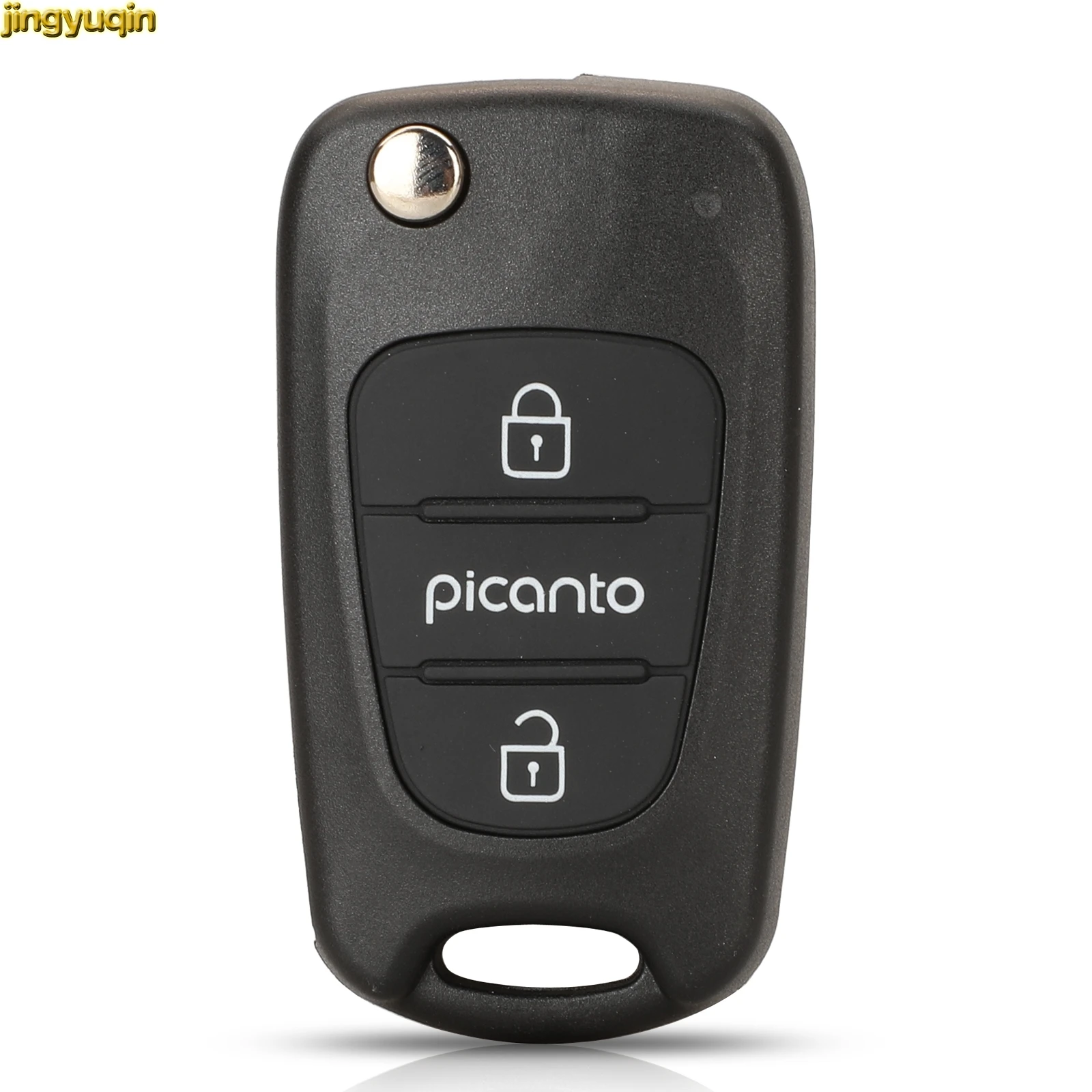 

Jingyuqin 10pcs Remote Car Key Fob Shell For Kia Picanto Right Groove/Center Groove Uncut Blade 3 Buttons