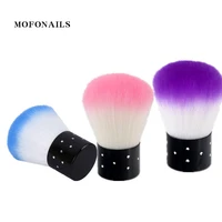 3 color nail dust brush pink blue purple brush with short black handle make up brush 1pc cleaning dust nail tip brush tool 45359