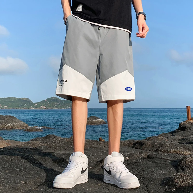 

Summer Mens Casual Shorts Beach Sports Sweat Track Workout Board Plus Size Streetwear Drawstring Long Bermuda Z052