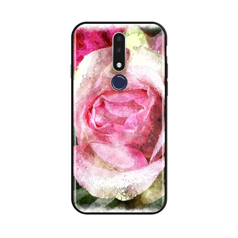 Beauty Floral Rose for OPPO Realme C2 2 A31 A5 A7 F15 F11 F9 F7 F5 R17 R15 R9S K5 K3 Pro 2020 2018 Black Phone Case