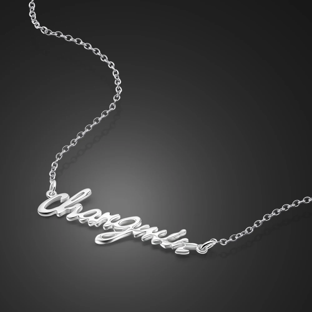 Новая мода 925 стерлингового серебра ожерелье с подвеской в виде буквы для девочек