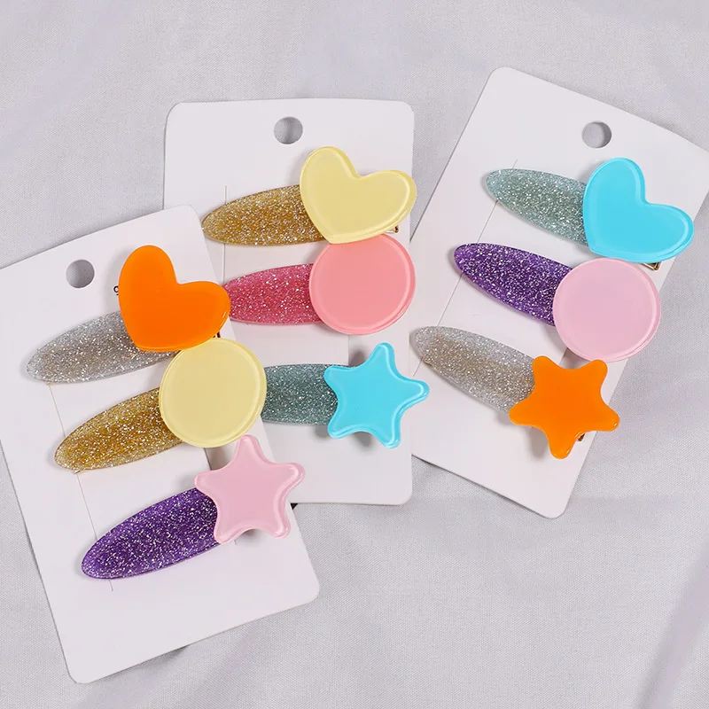 Комплект из 3 предметов заколка для волос комплект блестящая шпилька акриловые