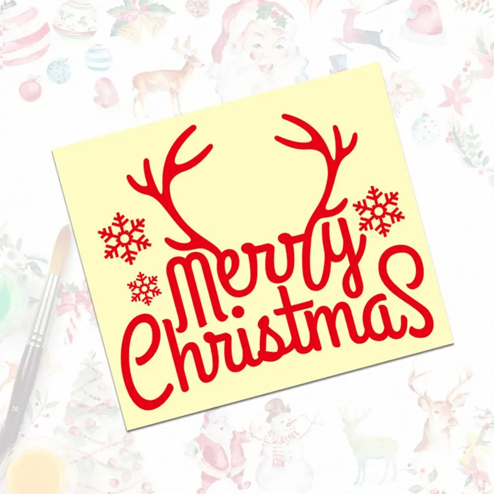 Автомобильная наклейка с надписью &quotMerry Christmas&quot принтом оленя дерева