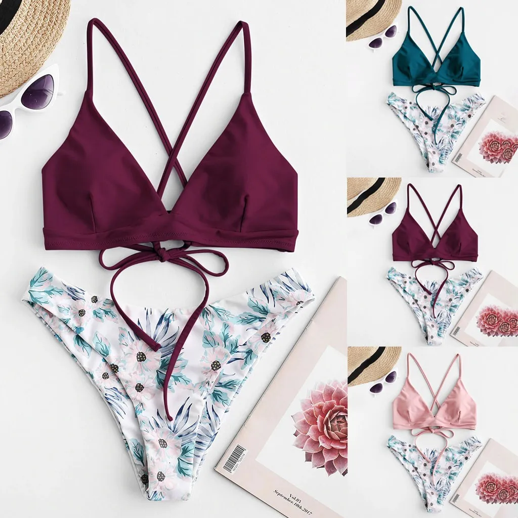 Женский сексуальный купальник-бикини 2020 купальный костюм в стиле пэчворк с