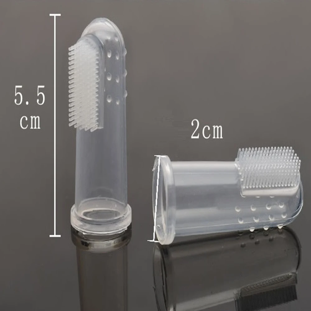 Супер мягкая надеваемая на палец зубная щетка для домашних животных собаки Тедди