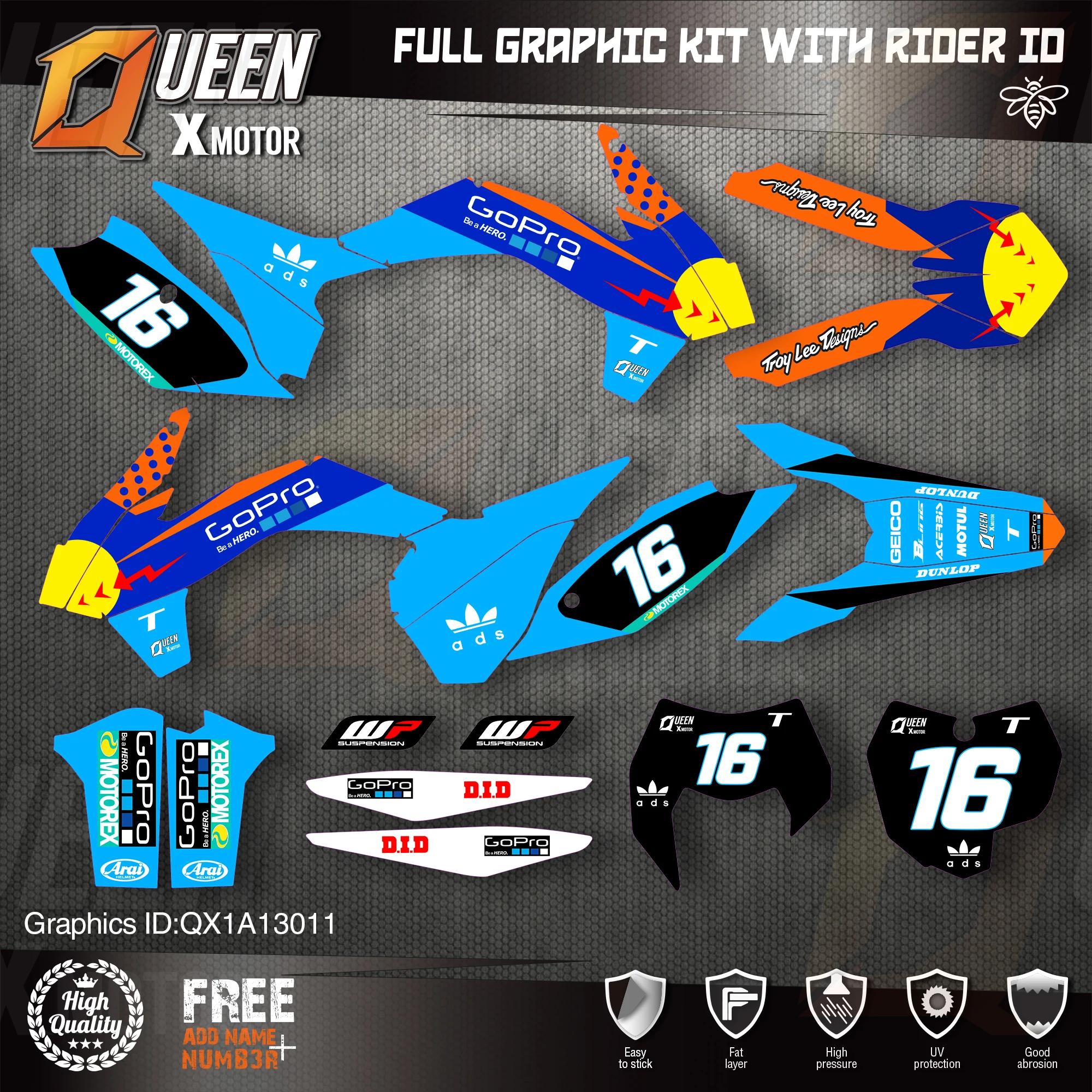 QUEEN X MOTOR Custom Team графические наклейки Набор наклеек для KTM 2013 2014 2015 SX SXF 2016 см |