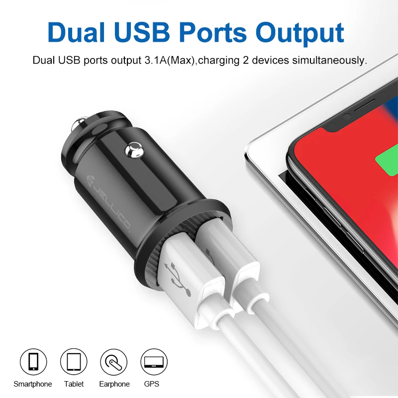 Автомобильное зарядное устройство с двумя USB-портами 3 1 А | Мобильные телефоны и