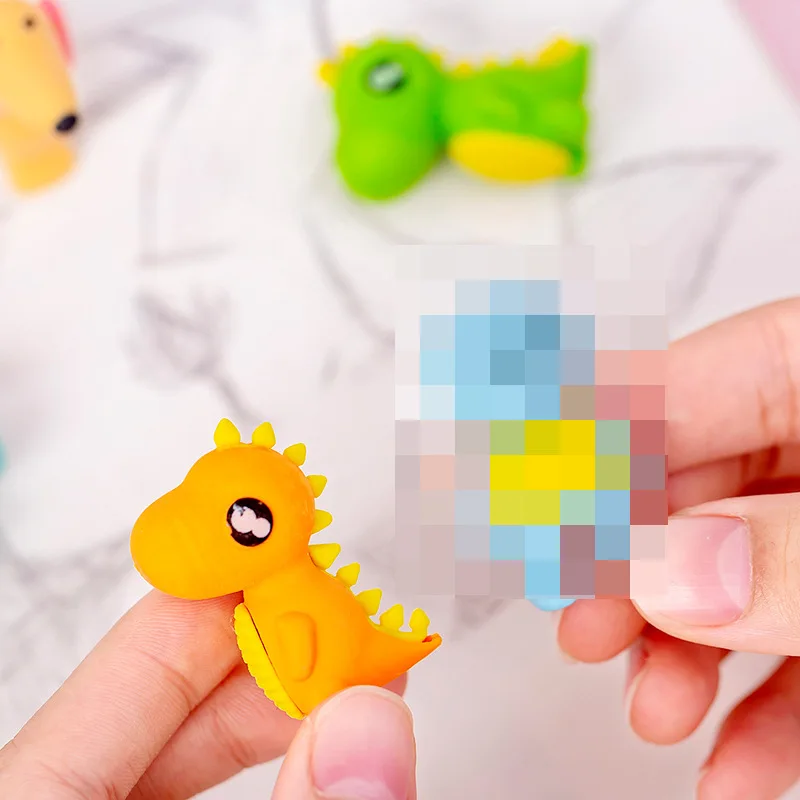 Cena 16 Sztuk Kreatywny Cartoon Dinozaur Gumka Uczeń Do Pisania Malowania Gumka Papiernicze Nagrody Hurtowe Za Przybory Szkolne Dla Dzieci