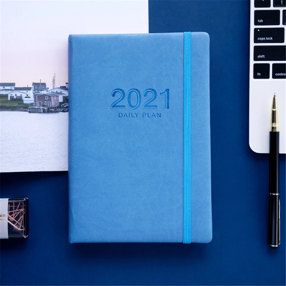 

English Agenda 2021 Planner Organzier A5 Diary Business Notebook and Journal Weekly Notepad Monthly Note Book Travel Sketckbook