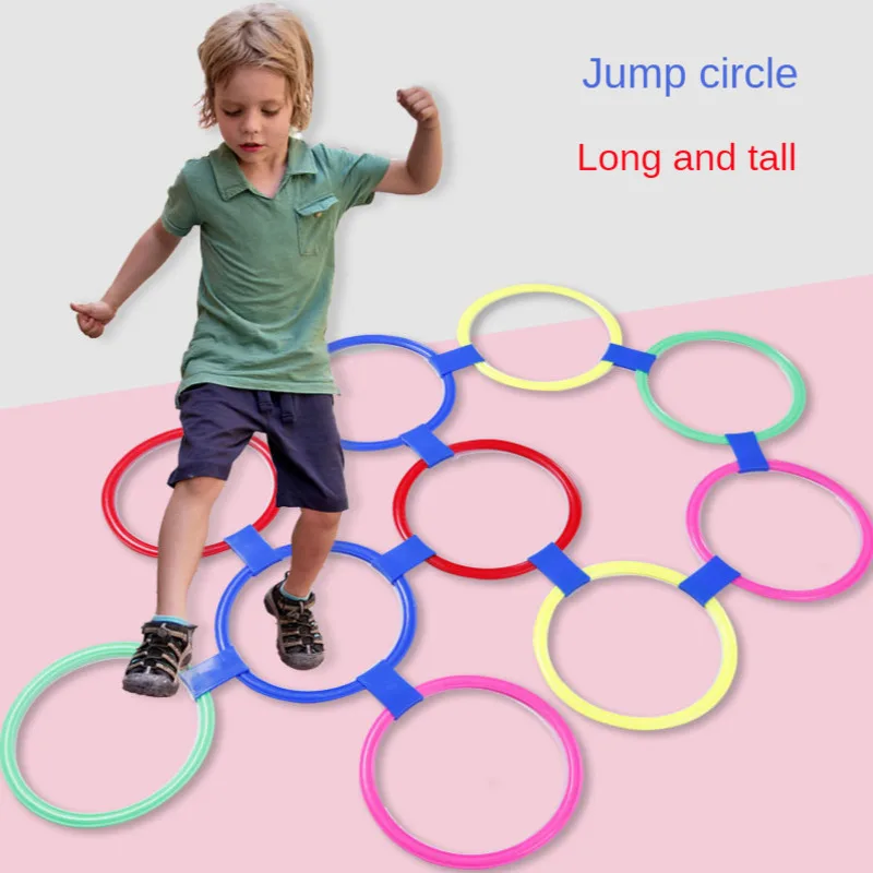 

Outdoor Fun Game Jumping Ring Kindergarten Teaching Sports Toys Hopscotch Jump To The Grid Children Sensory Training Equipment