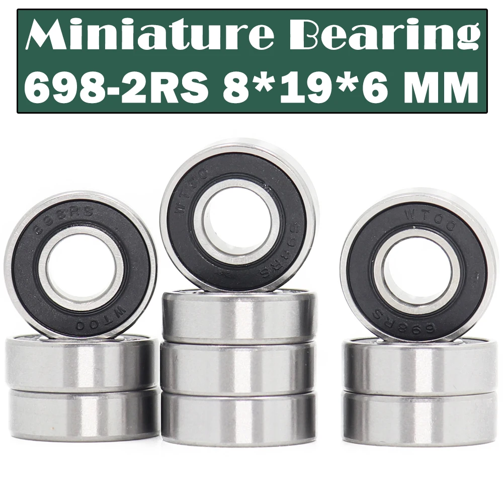 698-2RS шарикоподшипники ABEC-1 10 шт. 8x19x6 мм миниатюрные 698RS 619/8RS Z2V1 698 2RS | Спорт и