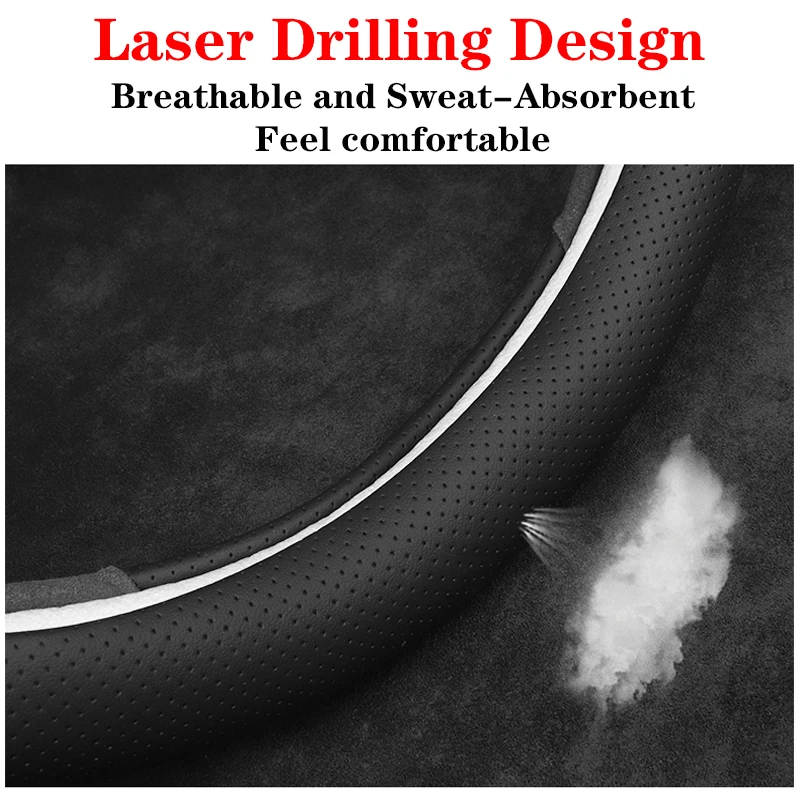 

For Mazda 3D Laser Printing Logo Cow Leather Car Steering Wheel Cover Fit Mazda3 Mazda2 Atenza AXELA CX5 CX7 CX3 CX9 CX30