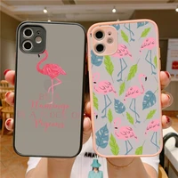 animal flamingo cute phone case for iphone x xr xs 7 8 plus 11 12 13 pro max 13mini translucent matte shockproof case