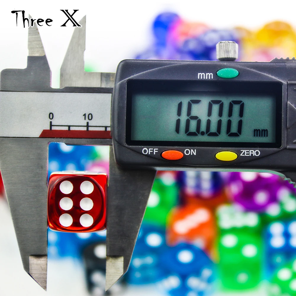 10 шт. шестисторонние кубики 16 мм стандартные твердые игральные кости прозрачный