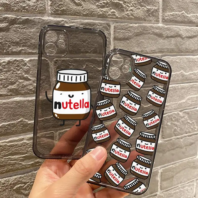 

Delicious food nutella Chocolate Phone Case Transparent for iPhone 7 8 11 12 se 2020 mini pro X XS XR MAX Plus