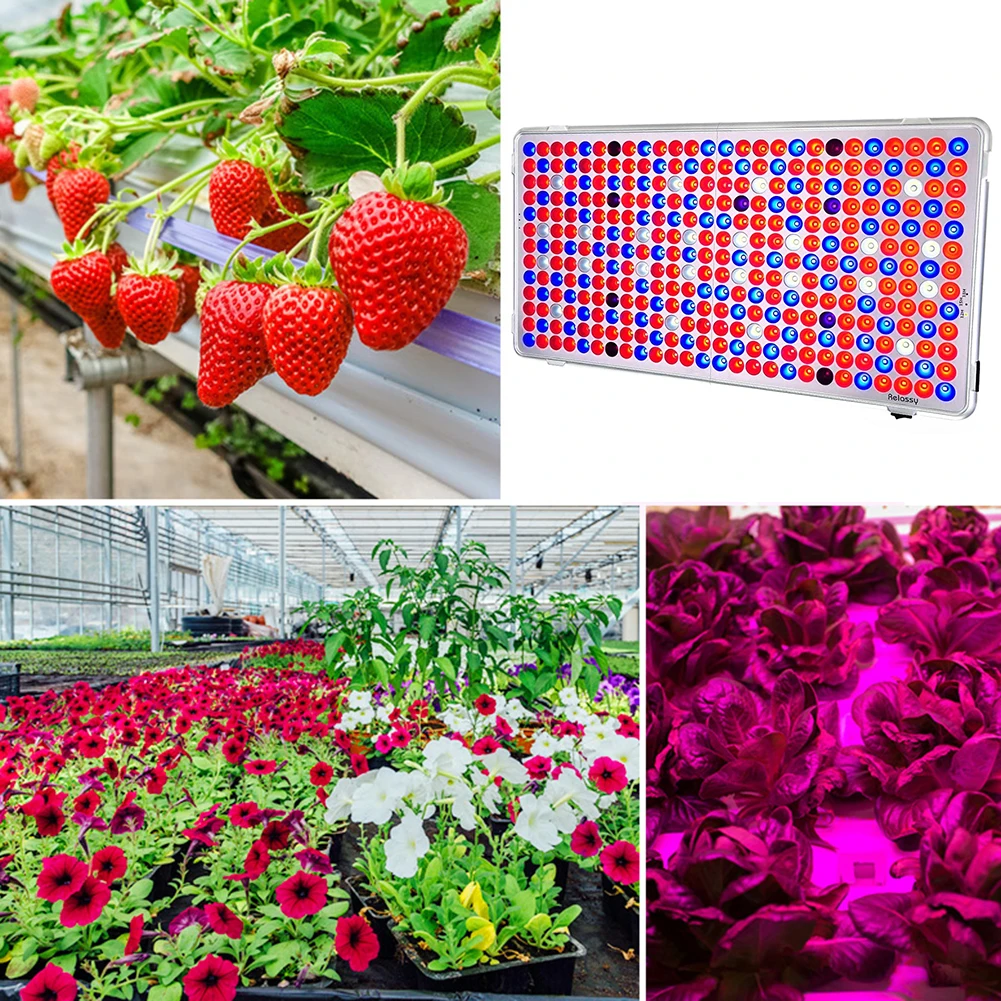

Seedlings Flowers Indoor Led Grow Light 338 300W Flowers Growing Spectrum Floodlight Greenhouse Seedlings Panel Light