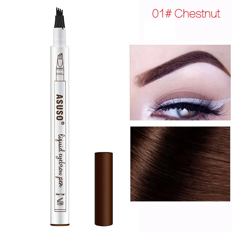 

Eyebrow Tattoo Pen 4 Fork Tips Fine Sketch Liquid Eyebrow Pencil Waterproof Eyebrow Tint Makeup Eyes Cosmetic